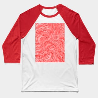 Red and White Swirly Peppermint Abstract Pattern Baseball T-Shirt